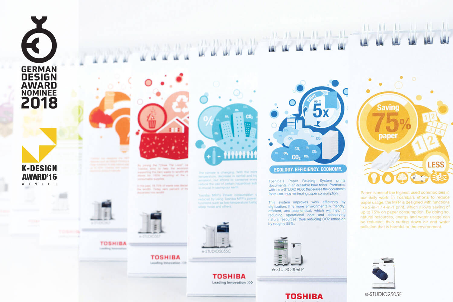 k-design award winner and German Design Award 2018 - Toshiba calendar design by Ideas People